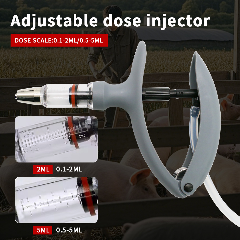 Veterinary Syringe Gun - Jeringa continua de animales de 2ml/5ml,
