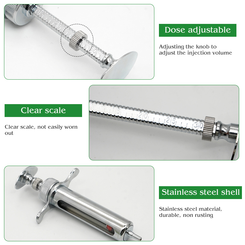 Jeringas de Metal de acero ino - Veterinary Syringe Gun reseña y precio